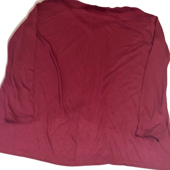 Billabong  Burgundy Long Drop Shoulder Sleeves V Neck Top Size S NWT - Picture 6 of 11